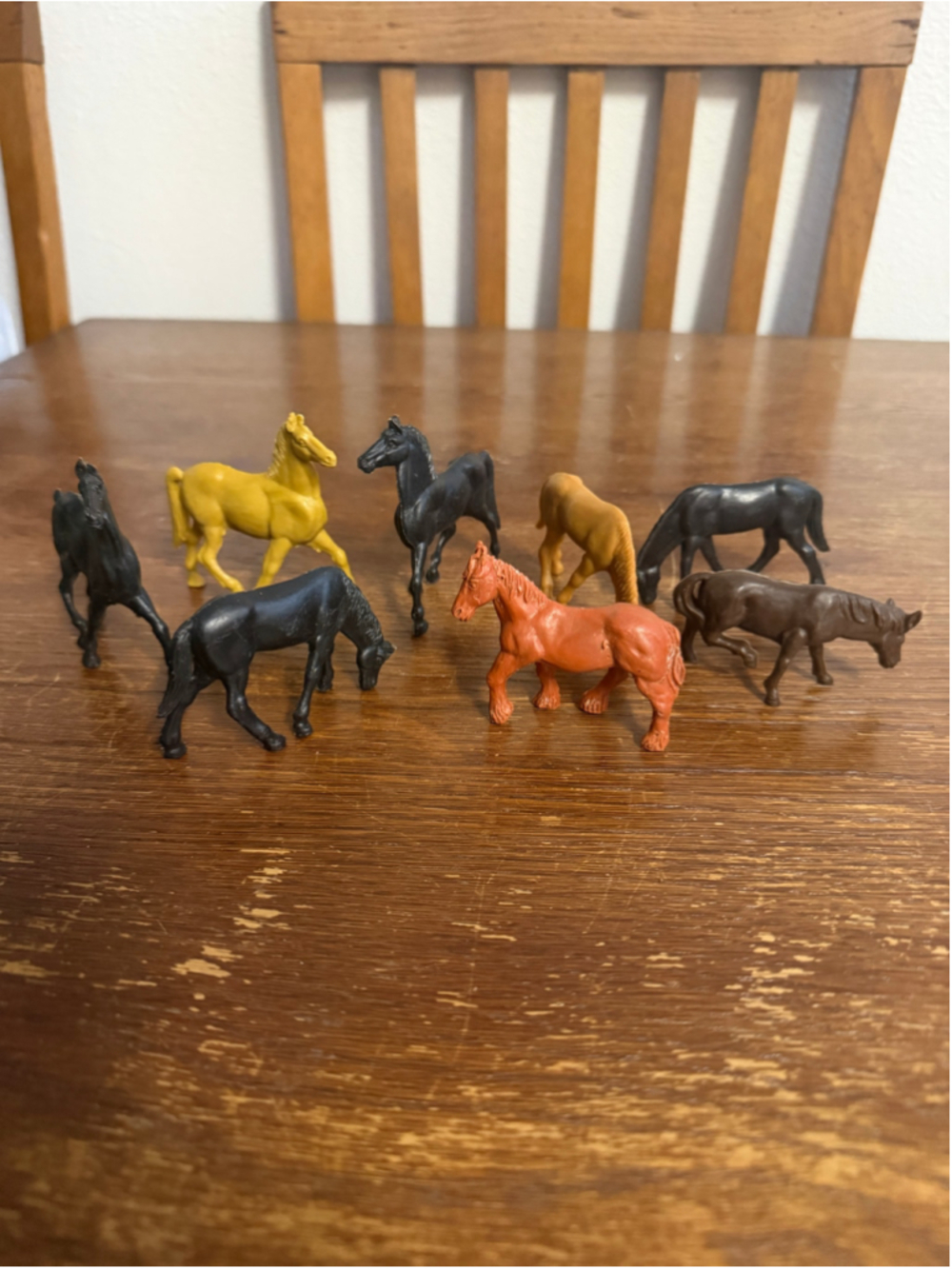 Vintage Miniature Plastic Horse Figures Lot of 8 Farm Western Toy Horses